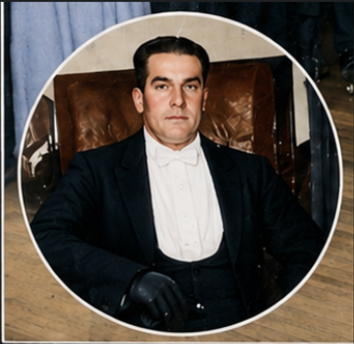 Alfred Hewitt Smith — colourised portrait, as Rink Manager, Wimbledon, c.1910